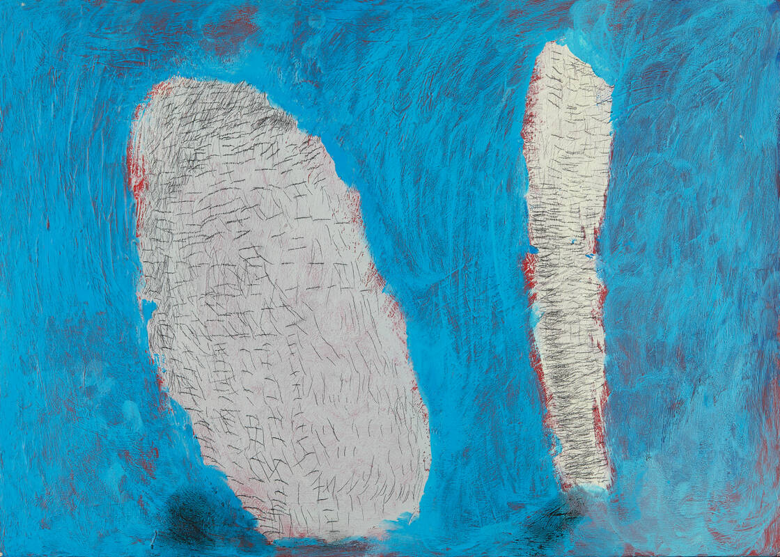 Beate Blumenstingl, ohne Titel, 2023, Acryl, Gouache, Bleistift auf Malkarton, 65 x 50cm