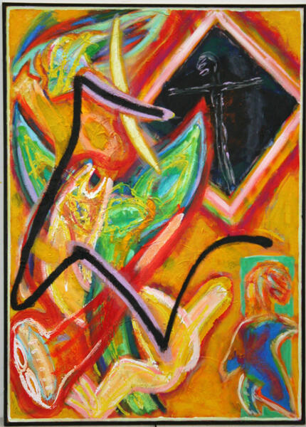 Öffnung des Quadrates - Hitzler Franz, Acryl Lw 142x102cm